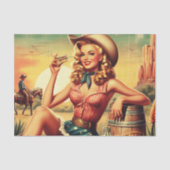 Papier Mousseline Retro Cute Cowgirl (Recto)