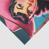 Papier Mousseline Retro Cute Cowgirl (Détail)