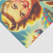 Papier Mousseline Retro Cute Kitsch Girl (Détail)