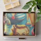 Papier Mousseline Retro Cute Kitsch Girl (Cadeau)