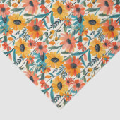 Papier Mousseline Retro Daisy Floral Tissue Paper (Détail)