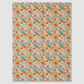 Papier Mousseline Retro Daisy Floral Tissue Paper (Recto)