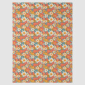 Papier Mousseline Retro Daisy Floral Tissue Paper (Recto)