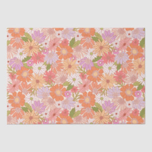 Papier Mousseline Retro Daisy Garden