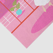 Papier Mousseline Retro Dans le papier Tissu Rose (Détail)