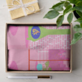 Papier Mousseline Retro Dans le papier Tissu Rose (Cadeau)