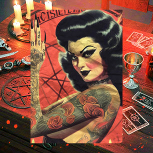 Papier Mousseline Retro Devilish Girl