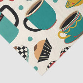 Papier Mousseline Retro Diner Brew : 1950 Café-Theme Tissu Papier (Détail)