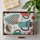 Papier Mousseline Retro Diner Brew : 1950 Café-Theme Tissu Papier (Cadeau)