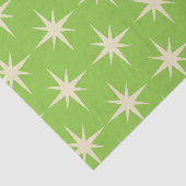 Papier Mousseline Retro étoiles atomique motif sur le vert citron (Détail)