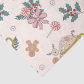 Papier Mousseline Retro Gingerbread Cookies et Thé Noël (Détail)