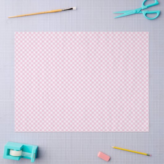 Papier Mousseline Retro Gingham Light Pink (Artisanat)