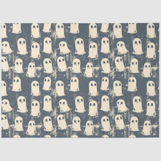 Papier Mousseline Retro Grunge Ghosts Halloween Motif (Recto)