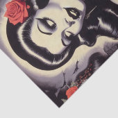 Papier Mousseline Retro Halloween Goth Pin-up (Détail)