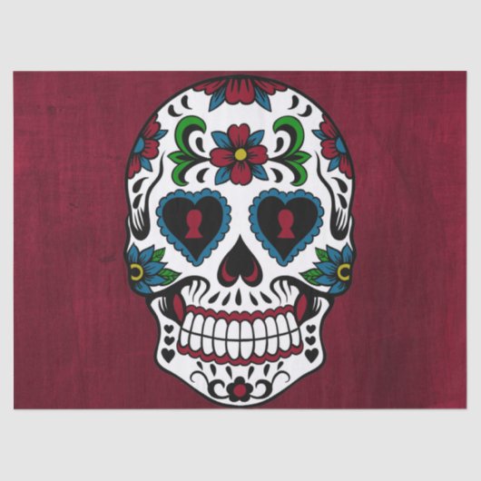 Papier Mousseline Rétro jour du crâne mort de sucre (Recto)