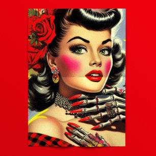 Papier Mousseline Rétro Kitsch Pinup