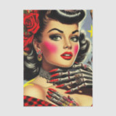 Papier Mousseline Rétro Kitsch Pinup (Recto)