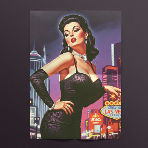 Papier Mousseline Rétro Las Vegas Pin-up