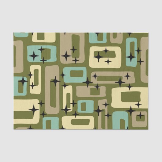 Papier Mousseline Retro Mid-Century Moderne Abstrait (Recto)