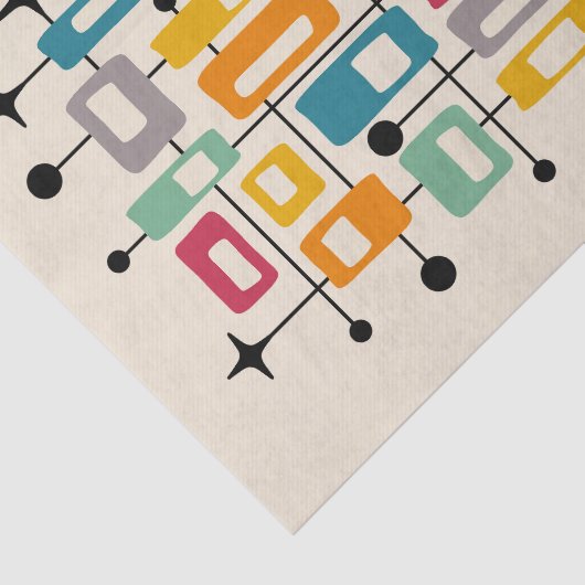 Papier Mousseline Retro Mid-Century Moderne Abstrait (Détail)