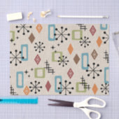 Papier Mousseline Retro Mid-Century moderne Atomique Abstrait Motif (Artisanat)