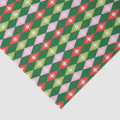 Papier Mousseline Retro Mid Century Rouge, Rose et Vert Noël (Détail)