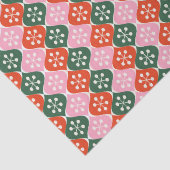 Papier Mousseline Retro Mid Mod Atomic Pattern Pink Green Christmas (Détail)