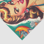 Papier Mousseline Retro mignonne Summer Girl (Détail)