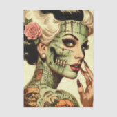 Papier Mousseline Retro Monster Pin-up (Recto)