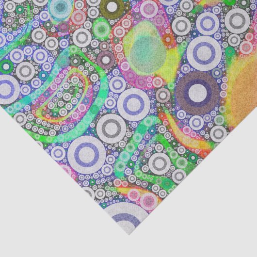 Papier Mousseline Rétro motif abstrait de cercle (Détail)