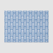 Papier Mousseline Rétro motif bleu scandinave (Recto)