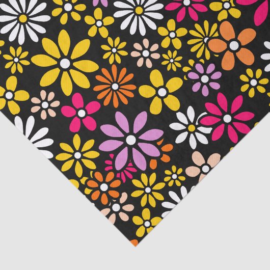 Papier Mousseline Rétro motif de fleur (Détail)