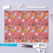 Papier Mousseline Rétro motif floral 7 (Artisanat)