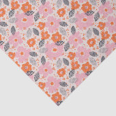 Papier Mousseline Rétro motif floral mignon (Détail)