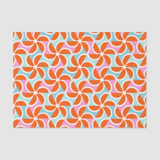 Papier Mousseline Rétro motif orange de cale (Recto)
