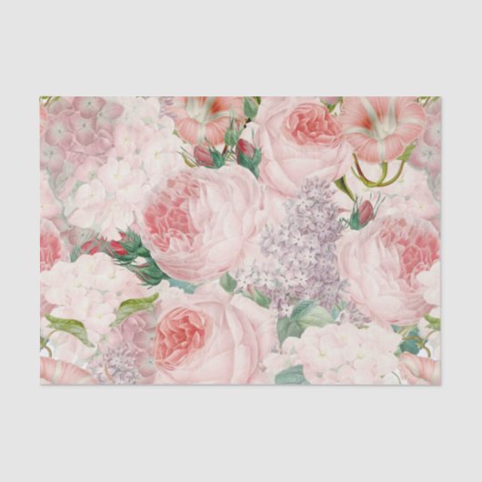 Papier Mousseline Rétro motif Painterly de ressort de fleur de lilas (Recto)