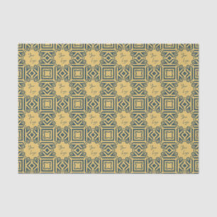 Papier Mousseline Retro Navy Brown Motif Custom Business Logo