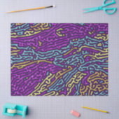 Papier Mousseline Retro Neon Maze Motif - Arcade esthétique (Artisanat)