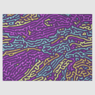 Papier Mousseline Retro Neon Maze Motif - Arcade esthétique