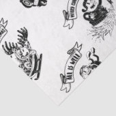 PAPIER MOUSSELINE RETRO NOËL CARACTÈRES TISSUE PAPIER (Détail)