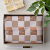 Papier Mousseline Retro orange and brown Turkey Checkered (Cadeau)