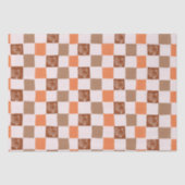 Papier Mousseline Retro orange and brown Turkey Checkered (Recto)
