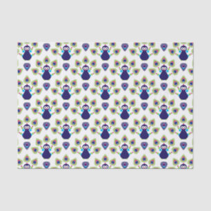 Papier Mousseline rétro paon exotique de l'Inde
