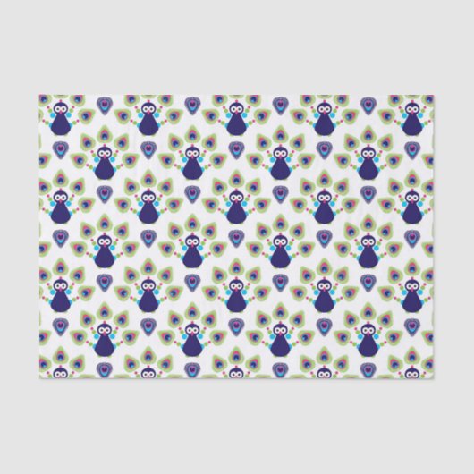 Papier Mousseline rétro paon exotique de l'Inde (Recto)