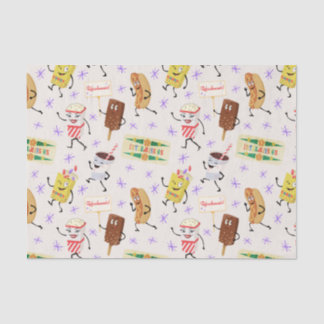 Papier Mousseline Retro Parading Snacks Allons tous à une fête