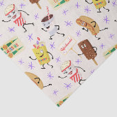 Papier Mousseline Retro Parading Snacks Allons tous à une fête (Détail)