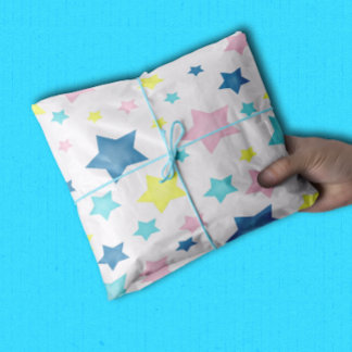 Papier Mousseline Retro Pastel Stars pour bébé