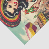Papier Mousseline Rétro Pin-up Tequila (Détail)