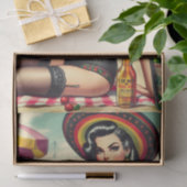 Papier Mousseline Rétro Pin-up Tequila (Cadeau)