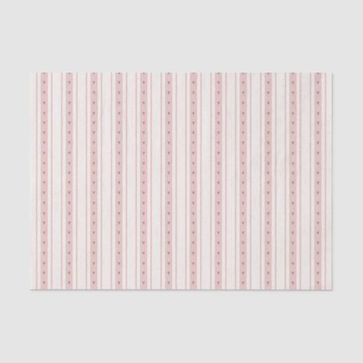 Papier Mousseline Retro Pink And Brown Heart Stripes Bakery (Recto)